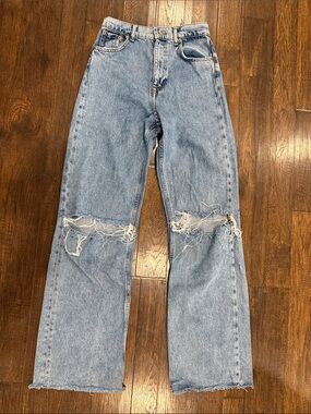 Zara Blue Denim Jeans with Contrast Stitching